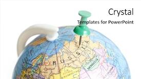 Presentation with russia - Audience pleasing PPT theme consisting of globe map blue - russia backdrop and a white colored foreground