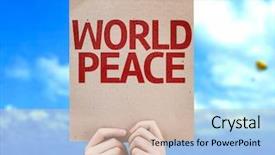  Presentation with world peace - Colorful theme enhanced with globe mind - world peace card backdrop and a soft green colored foreground