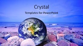  Presentation with save earth - Cool new PPT layouts with globe ocean beach blue - save the earth environmental concepts backdrop and a light blue colored foreground