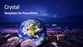  Presentation with save earth - Slide set consisting of globe ocean beach blue - save the earth environmental concepts background and a navy blue colored foreground