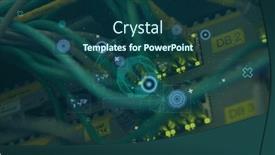  Presentation with connections - Presentation design enhanced with globe-of-network-of-connections background and a ocean colored foreground