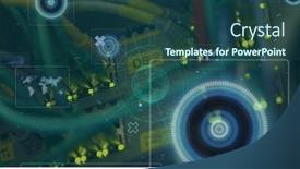  Presentation with connections - Slides featuring globe-of-network-of-connections background and a ocean colored foreground