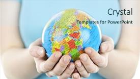  Presentation with earth planet globe - Cool new presentation theme with globe of the planet earth backdrop and a sky blue colored foreground