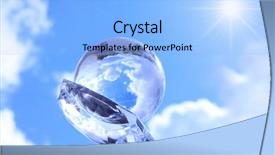  Presentation with abstract blue map - Cool new presentation theme with map abstract - globe on cristal hand backdrop and a light blue colored foreground