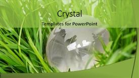  Presentation with green globe - PPT theme enhanced with globe on grass background and a yellow colored foreground