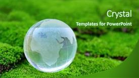  Presentation with green globe - PPT layouts with globe on green moss background and a forest green colored foreground