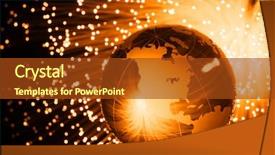  Presentation with fiber - Amazing PPT theme having globe orange - fiber optical backdrop and a tawny brown colored foreground