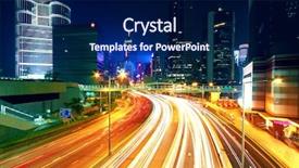  Presentation with policia lights of police car - Slide deck with globe road - colorful city night with lights background and a navy blue colored foreground