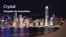  Presentation with view of hong kong - Audience pleasing PPT layouts consisting of globe road - hong kong night view backdrop and a wine colored foreground