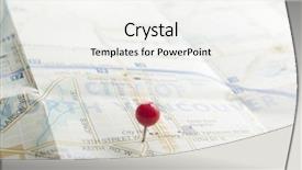  Presentation with red globe - PPT theme featuring globe road - red pin on the map background and a white colored foreground