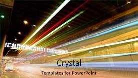  Presentation with park night city - Presentation with globe road - traffic in city at night background and a coral colored foreground