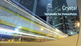  Presentation with night city - Colorful slide deck enhanced with globe road - traffic in city at night backdrop and a ocean colored foreground