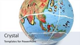  Presentation with asia - Slide set enhanced with globe showing the asia background and a  colored foreground