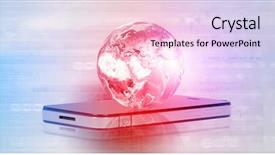  Presentation with internet of things iot concept - Cool new PPT layouts with globe social media - mobile internet concept with mobile backdrop and a lemonade colored foreground