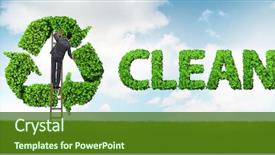  Presentation with recycling - Cool new slide deck with globe trash - businessman in recycling ecological concept backdrop and a tawny brown colored foreground