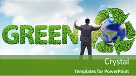  Presentation with recycling - Audience pleasing presentation design consisting of globe trash - businessman in recycling ecological concept backdrop and a tawny brown colored foreground