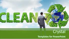  Presentation with recycling - Amazing slide set having globe trash - businessman in recycling ecological concept backdrop and a tawny brown colored foreground