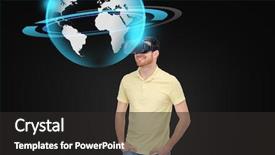  Presentation with hologram - Colorful theme enhanced with 3d glasses with earth backdrop and a dark gray colored foreground