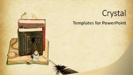  Presentation with old paper pen - Theme with globe with book pen background and a lemonade colored foreground