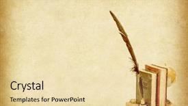  Presentation with old paper pen - Amazing PPT theme having globe with book pen backdrop and a lemonade colored foreground