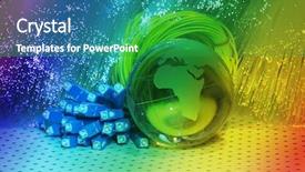  Presentation with fiber optics - Presentation theme with globe with fiber optics cables background and a shamrock green colored foreground