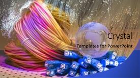  Presentation with fiber optics - Presentation featuring globe with fiber optics cables background and a  colored foreground
