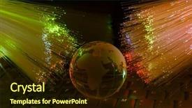  Presentation with high technology - Colorful PPT theme enhanced with globe with high technology background backdrop and a wine colored foreground