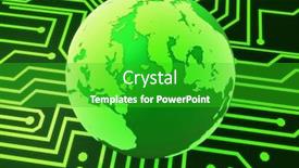  Presentation with data protection globe - Presentation theme enhanced with microsystem - globe background and a shamrock green colored foreground