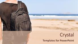  Presentation with white sand - Slides enhanced with globetrotters - closeup of a young caucasian background and a lemonade colored foreground