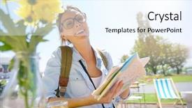  Presentation with city map - Cool new PPT theme with globetrotters - globetrotter reading city map backdrop and a cool aqua colored foreground