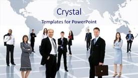  Presentation with group - Slides with globetrotters - group of business people background and a  colored foreground