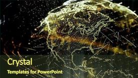  Presentation with globo - Presentation theme enhanced with globo terrestr - 3d illustration of detailed virtual background and a tawny brown colored foreground