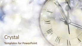  Presentation with shiny new lignite power - Slide set featuring glockenspiel - new year's clock with shining background and a  colored foreground