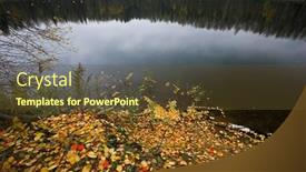  Presentation with gloomy - Presentation theme enhanced with gloomy autumn lake it is photographed in russia 60 kilometers from moscow background and a tawny brown colored foreground