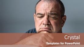  Presentation with gloomy - PPT layouts enhanced with gloomy-bald-adult-man-face background and a red colored foreground