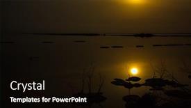  Presentation with gloomy - Cool new slide deck with gloomy-dawn-over-the-dead backdrop and a black colored foreground