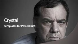  Presentation with gloomy - Cool new slide deck with gloomy sad man toned photo backdrop and a dark gray colored foreground