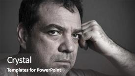  Presentation with gloomy - PPT theme enhanced with gloomy sad man toned photo background and a  colored foreground