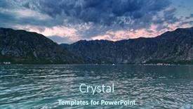  Presentation with gloomy - Audience pleasing presentation consisting of gloomy sea sunset on mountains background kotors bay montenegro backdrop and a ocean colored foreground