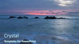  Presentation with gloomy - Audience pleasing presentation theme consisting of gloomy tropical sunset at the beach thailand backdrop and a ocean colored foreground