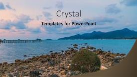  Presentation with gloomy - Slide deck with gloomy-tropical-sunset background and a light blue colored foreground