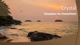  Presentation with gloomy - Theme having gloomy-tropical-sunset background and a coral colored foreground