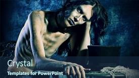  Presentation with vampire - Slides featuring vampires werewolves - gloomy vampire sitting background and a navy blue colored foreground