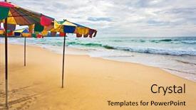  Presentation with gloomy - Colorful slides enhanced with gloomy weather on the tropical beach backdrop and a yellow colored foreground