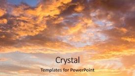  Presentation with golden - Slide deck enhanced with glorious - beautiful golden sunset cloudy sky background and a coral colored foreground