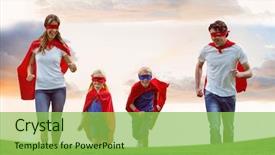  Presentation with wearing swimming goggles and cap - PPT theme featuring glorious - digital composite of family wearing background and a yellow colored foreground