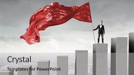  Presentation with italian flag waving - Colorful slides enhanced with glorious - guy with waving flag mixed backdrop and a light gray colored foreground