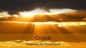  Presentation with shining - Audience pleasing PPT theme consisting of glorious - rays of sun shining backdrop and a gold colored foreground