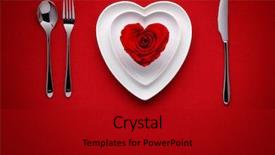  Presentation with red and white rose petals - PPT theme enhanced with glorious - red rose on white dish background and a crimson colored foreground