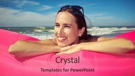  Presentation with stomach - Cool new presentation with glorious moment - close-up of attractive female who backdrop and a  colored foreground